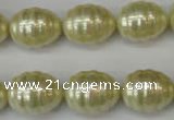 CSB887 15.5 inches 13*16mm whorl teardrop shell pearl beads wholesale