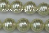 CSB896 15.5 inches 16mm whorl round shell pearl beads wholesale