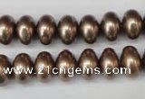 CSB905 15.5 inches 8*12mm rondelle shell pearl beads wholesale