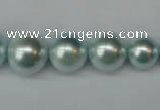 CSB922 15.5 inches 8mm - 14mm round shell pearl beads wholesale