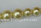 CSB923 15.5 inches 8mm - 14mm round shell pearl beads wholesale