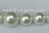 CSB930 15.5 inches 8mm - 16mm round shell pearl beads wholesale