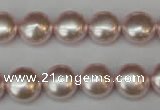 CSB941 15.5 inches 12mm flat round shell pearl beads wholesale