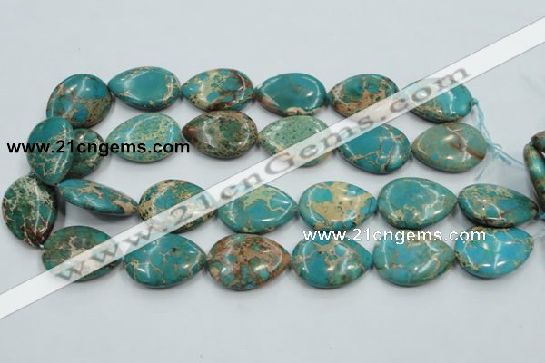 CSE14 15.5 inches 22*30mm flat teardrop natural sea sediment jasper beads