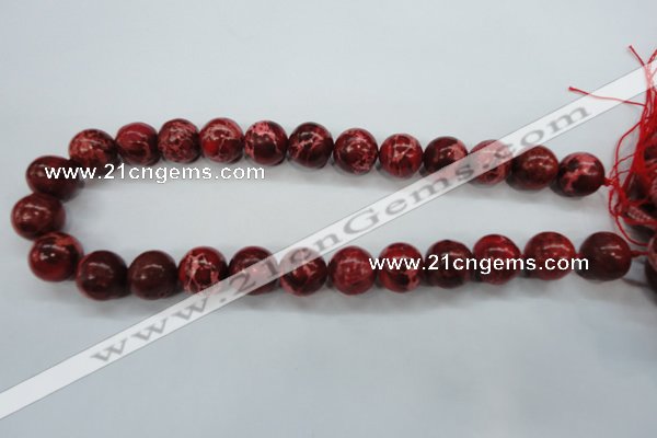 CSE163 15.5 inches 12mm round dyed natural sea sediment jasper beads