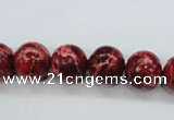 CSE164 15.5 inches 14mm round dyed natural sea sediment jasper beads