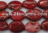 CSE182 15.5 inches 13*18mm oval dyed natural sea sediment jasper beads