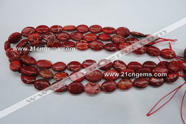 CSE182 15.5 inches 13*18mm oval dyed natural sea sediment jasper beads