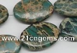 CSE5012 15.5 inches 20*30mm oval natural sea sediment jasper beads