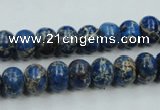 CSE52 15.5 inches 8*10mm rondelle dyed natural sea sediment jasper beads