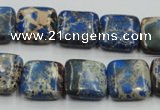 CSE53 15.5 inches 16*16mm square dyed natural sea sediment jasper beads