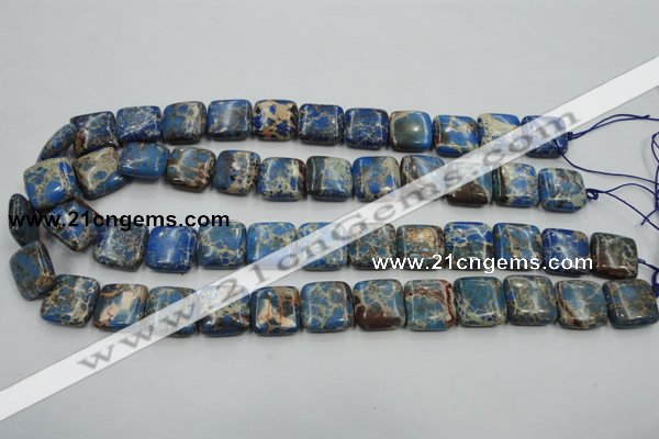 CSE53 15.5 inches 16*16mm square dyed natural sea sediment jasper beads