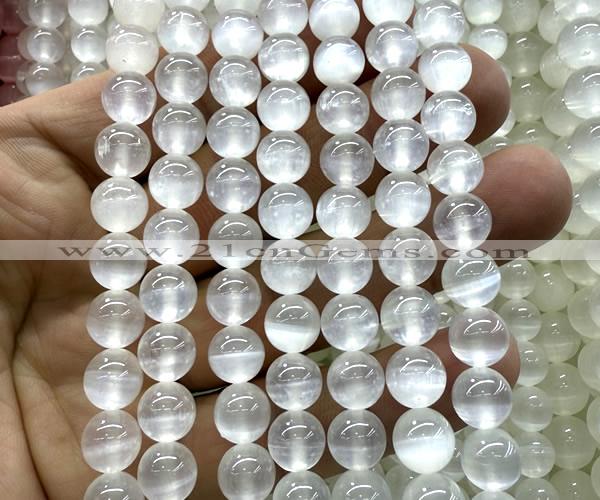 CSE630 15 inches 6mm round selenite beads wholesale