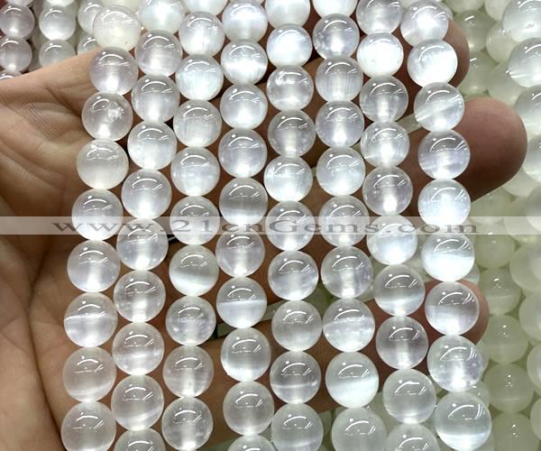 CSE631 15 inches 8mm round selenite beads wholesale