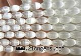 CSE635 15 inches 8*12mm rice selenite beads wholesale