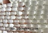 CSE638 15 inches 8*12mm drum selenite beads wholesale