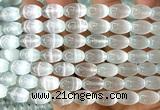 CSE645 15 inches 8*12mm rice selenite beads wholesale
