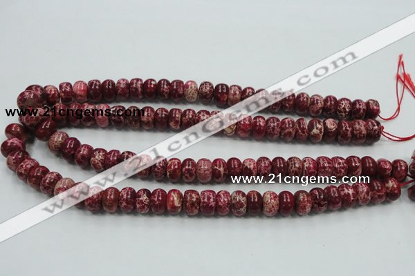 CSE66 15.5 inches 8*12mm rondelle dyed natural sea sediment jasper beads