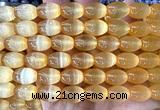 CSE736 15 inches 10*14mm rice selenite beads wholesale