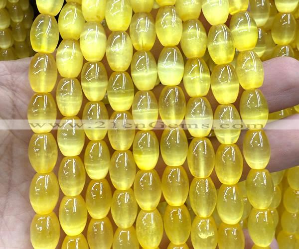 CSE745 15 inches 8*12mm rice selenite beads wholesale