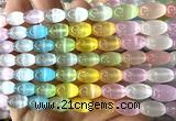 CSE755 15 inches 8*12mm rice rainbow selenite beads wholesale