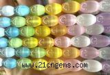 CSE756 15 inches 10*14mm rice rainbow selenite beads wholesale