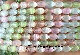 CSE764 15 inches 6*9mm rice colorful selenite beads wholesale