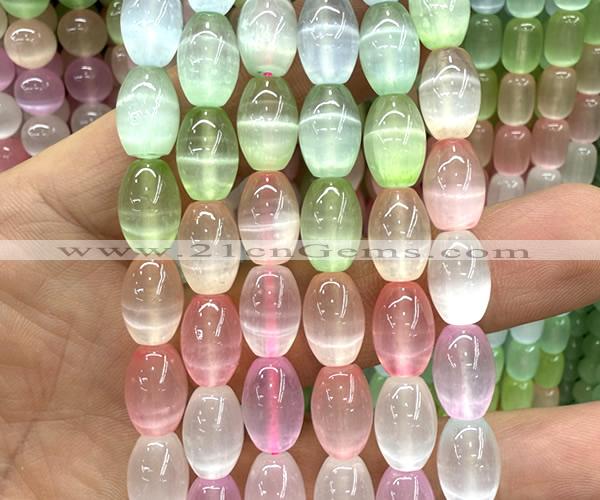 CSE766 15 inches 10*14mm rice colorful selenite beads wholesale
