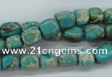 CSE78 15.5 inches 7*9mm nuggets dyed natural sea sediment jasper beads