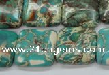 CSE90 15.5 inches 20*20mm square dyed natural sea sediment jasper beads