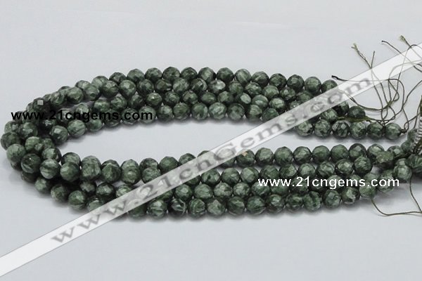 CSH07 15.5 inches 10mm faceted round natural seraphinite beads