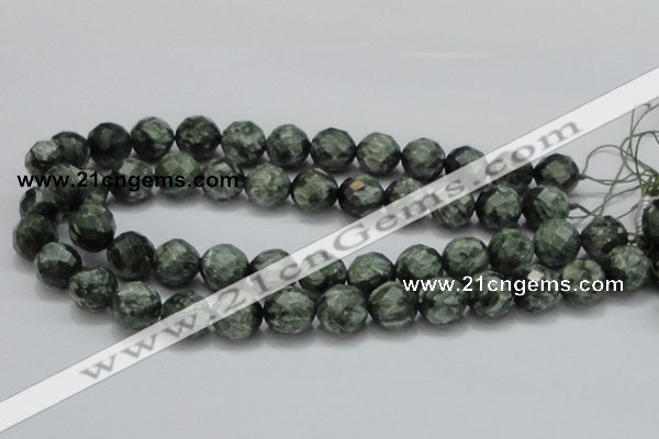 CSH10 15.5 inches 16mm faceted round natural seraphinite beads