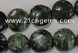 CSH124 15.5 inches 16mm flat round natural seraphinite gemstone beads