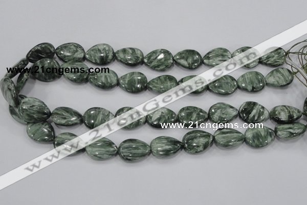 CSH51 15*20mm flat teardrop natural seraphinite gemstone beads