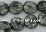 CSH53 15 inches 16mm flat round natural seraphinite gemstone beads