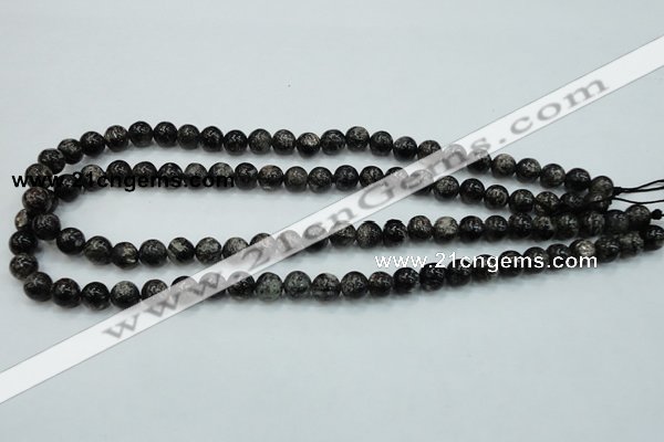 CSI01 15.5 inches 8mm round silver scale stone beads wholesale