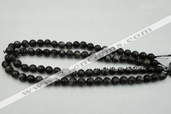 CSI02 15.5 inches 10mm round silver scale stone beads wholesale