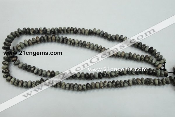 CSI04 15.5 inches 4*8mm rondelle silver scale stone beads wholesale