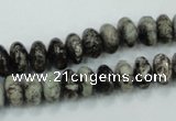 CSI05 15.5 inches 5*10mm rondelle silver scale stone beads wholesale