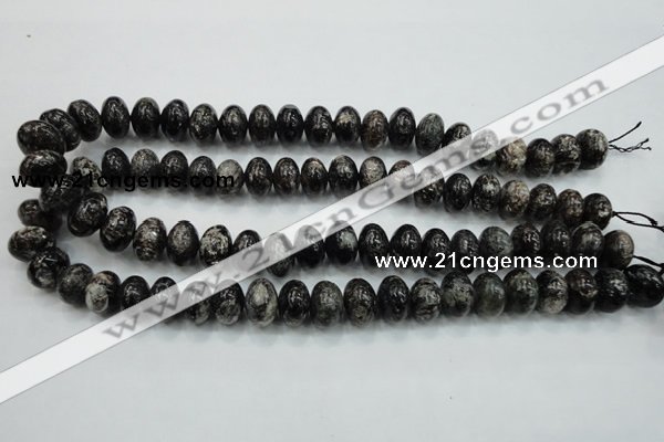 CSI06 15.5 inches 10*14mm rondelle silver scale stone beads wholesale