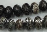 CSI07 15.5 inches 10*15mm rondelle silver scale stone beads wholesale