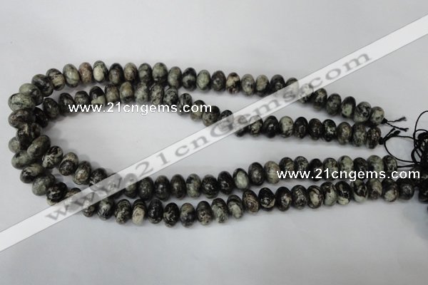 CSI08 15.5 inches 8*12mm rondelle silver scale stone beads wholesale