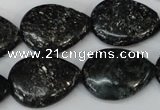 CSI106 15.5 inches 18*25mm flat teardrop silver scale stone beads