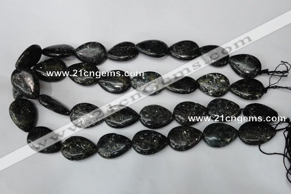 CSI106 15.5 inches 18*25mm flat teardrop silver scale stone beads