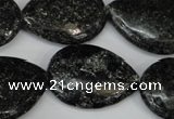 CSI107 15.5 inches 22*30mm flat teardrop silver scale stone beads
