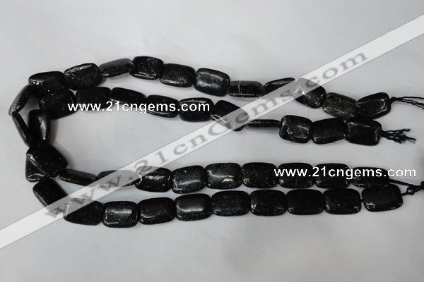 CSI114 15.5 inches 13*18mm rectangle silver scale stone beads