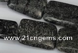 CSI117 15.5 inches 22*30mm rectangle silver scale stone beads