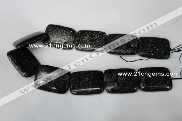 CSI119 15.5 inches 30*40mm rectangle silver scale stone beads