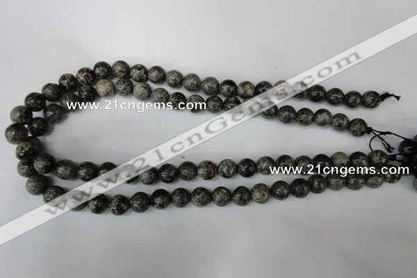 CSI12 15.5 inches 8mm round silver scale stone beads wholesale