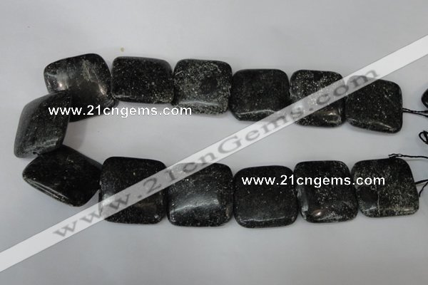 CSI129 15.5 inches 30*30mm square silver scale stone beads